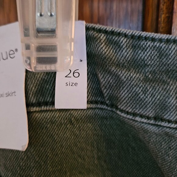 Sts Blue Maddie Maxi Skirt Womens Size 26 green Front Slit Stretch Side Pocket - Picture 4 of 13